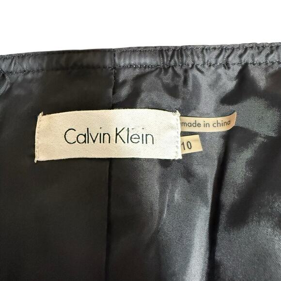 Calvin Klein Animal Print Ruffle Open Front Blazer Jacket 10 OfficeSiren MobWife - Picture 5 of 10